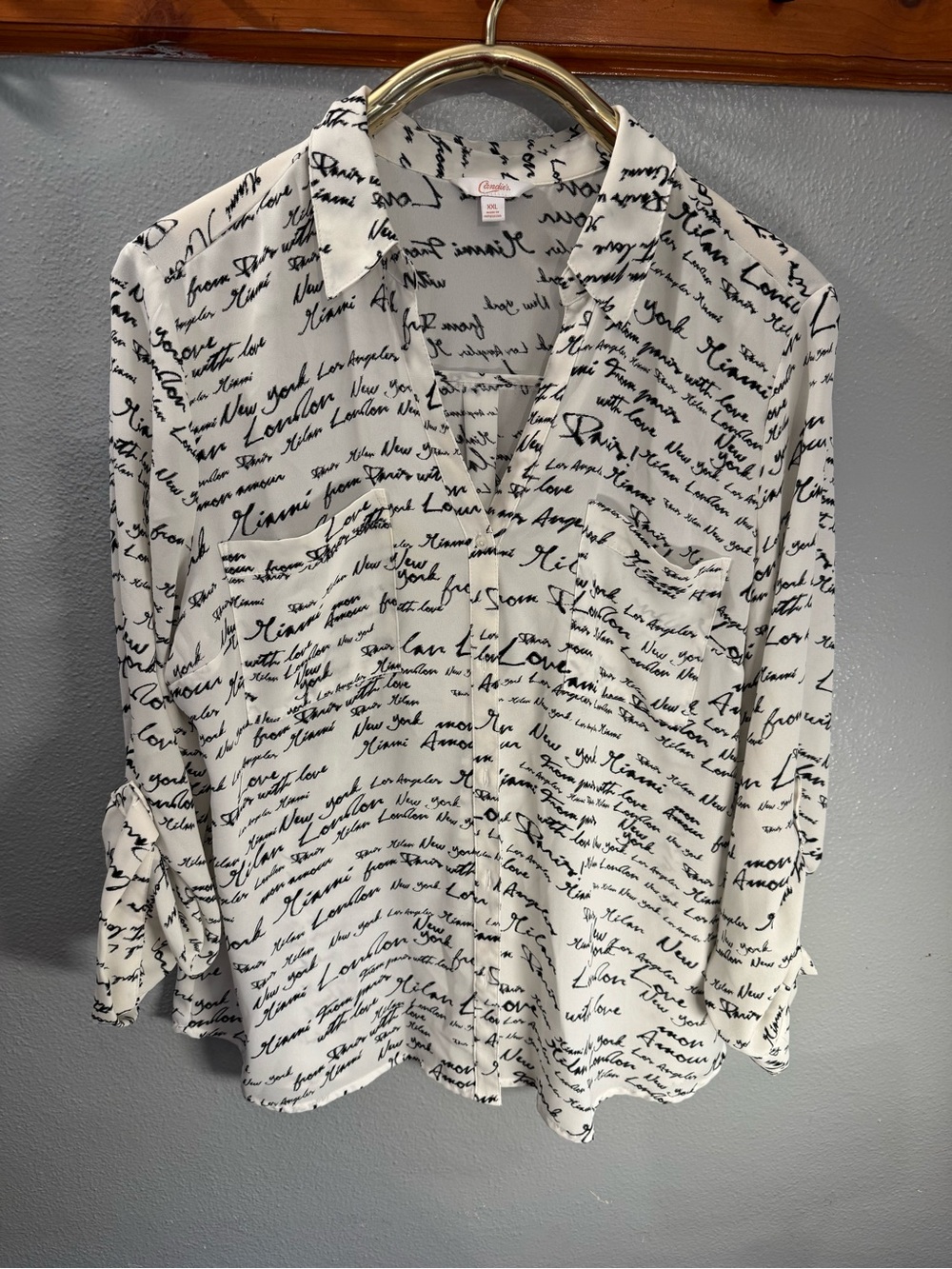 Women’s vintage Candies “cities” blouse